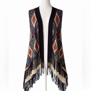 UMGEE Bohemian Fringe Knit Vest